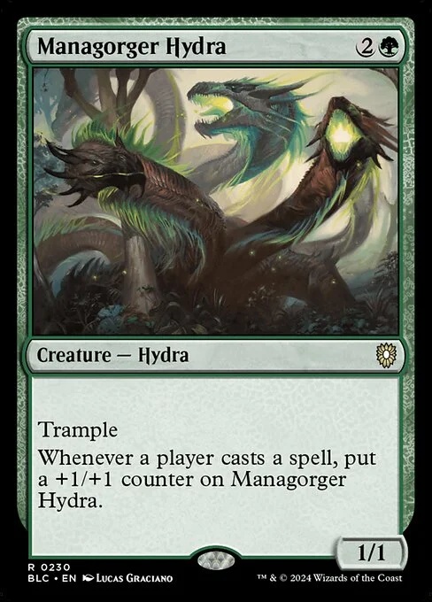 Managorger Hydra, carta Magic di tipo Creature — Hydra illustrata da Lucas Graciano