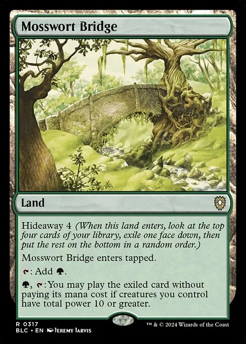 Mosswort Bridge, carta Magic di tipo Land illustrata da Jeremy Jarvis