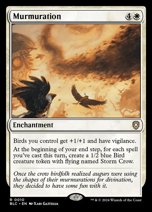 Murmuration, carta Magic di tipo Enchantment illustrata da Xabi Gaztelua