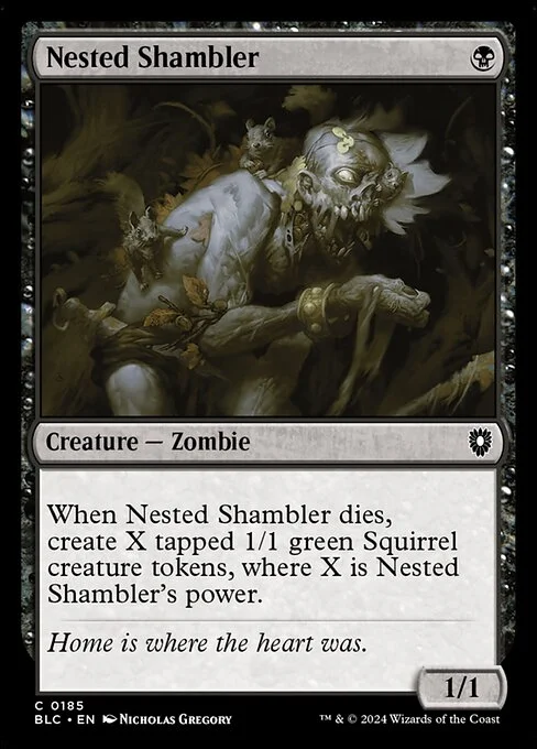 Nested Shambler, carta Magic di tipo Creature — Zombie illustrata da Nicholas Gregory
