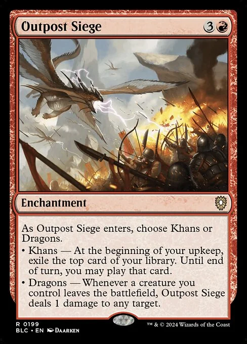 Outpost Siege, carta Magic di tipo Enchantment illustrata da Daarken