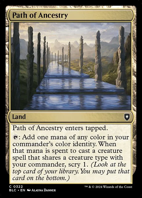 Path of Ancestry, carta Magic di tipo Land illustrata da Alayna Danner