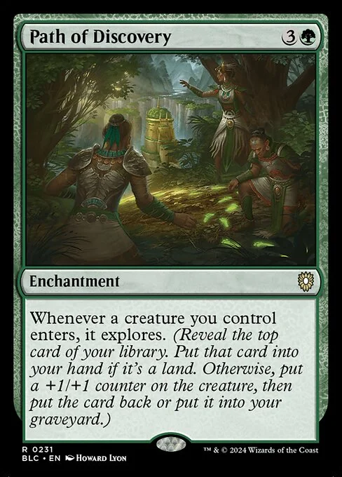 Path of Discovery, carta Magic di tipo Enchantment illustrata da Howard Lyon