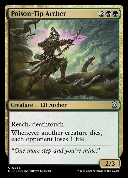 Poison-Tip Archer, carta Magic di tipo Creature — Elf Archer illustrata da Dmitry Burmak