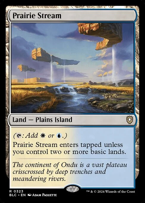 Prairie Stream, carta Magic di tipo Land — Plains Island illustrata da Adam Paquette