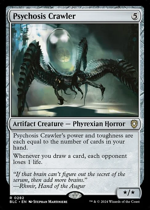 Psychosis Crawler, carta Magic di tipo Artifact Creature — Phyrexian Horror illustrata da Stephan Martiniere