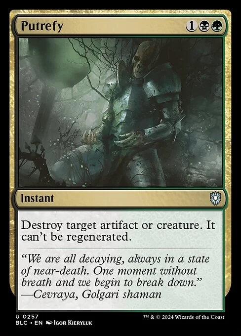 Putrefy, carta Magic di tipo Instant illustrata da Igor Kieryluk