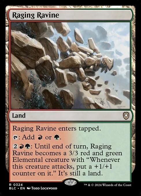 Raging Ravine, carta Magic di tipo Land illustrata da Todd Lockwood