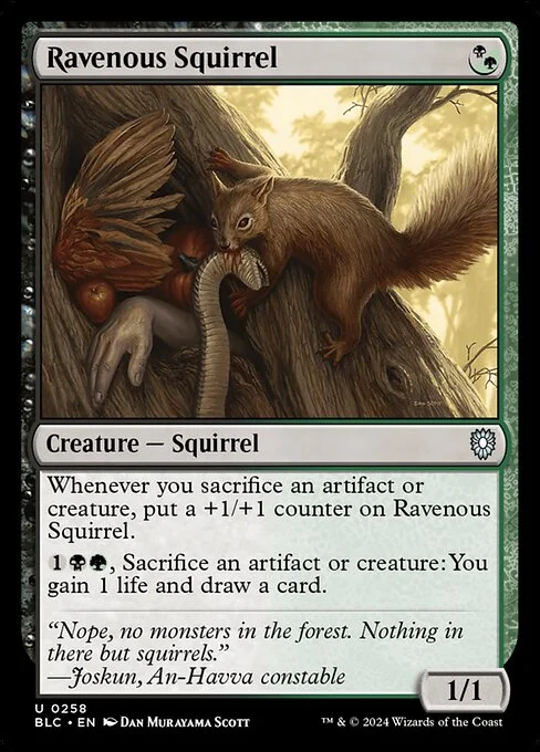 Ravenous Squirrel, carta Magic di tipo Creature — Squirrel illustrata da Dan Murayama Scott