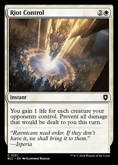 Riot Control, carta Magic di tipo Instant illustrata da Slawomir Maniak