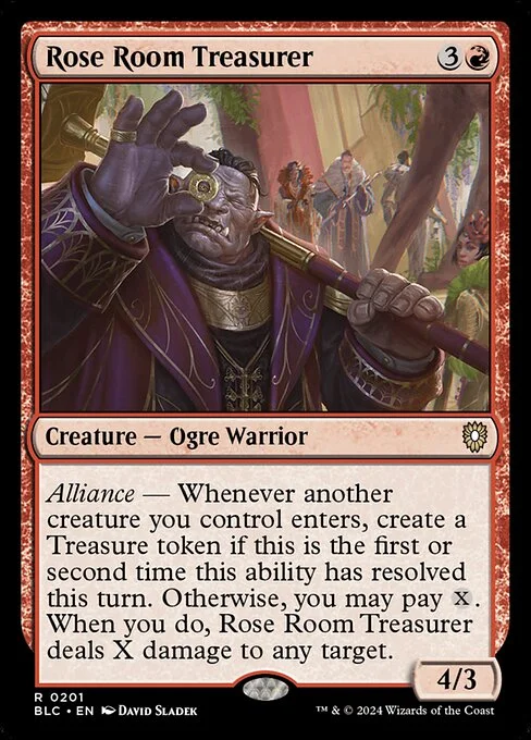 Rose Room Treasurer, carta Magic di tipo Creature — Ogre Warrior illustrata da David Sladek