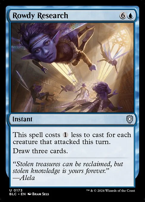 Rowdy Research, carta Magic di tipo Instant illustrata da Bram Sels