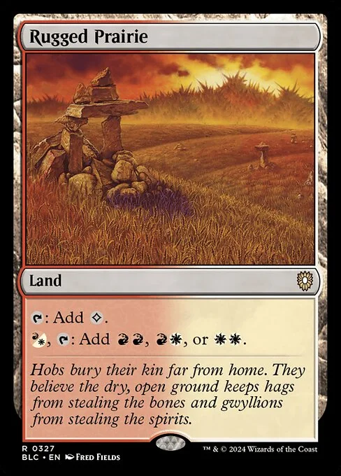 Rugged Prairie, carta Magic di tipo Land illustrata da Fred Fields