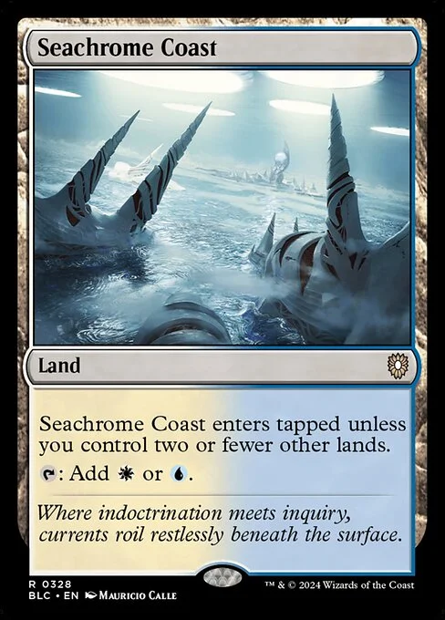 Seachrome Coast, carta Magic di tipo Land illustrata da Mauricio Calle