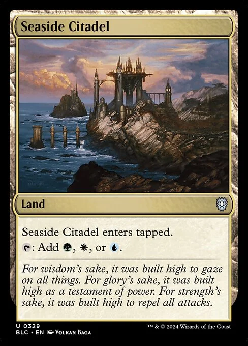 Seaside Citadel, carta Magic di tipo Land illustrata da Volkan Baǵa