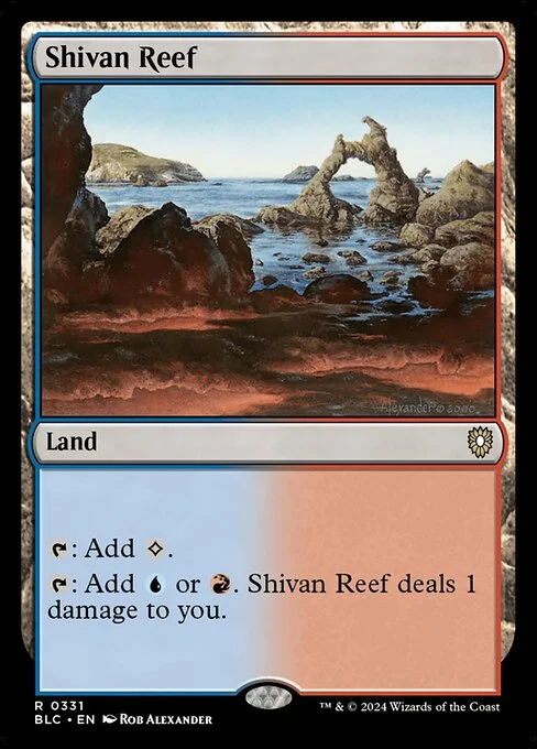 Shivan Reef, carta Magic di tipo Land illustrata da Rob Alexander