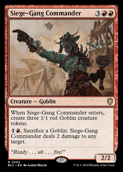 Siege-Gang Commander, carta Magic di tipo Creature — Goblin illustrata da Aaron Miller
