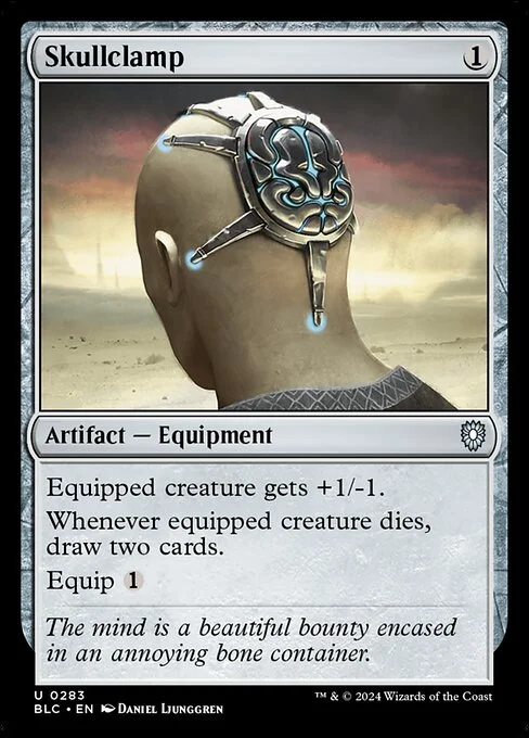Skullclamp, carta Magic di tipo Artifact — Equipment illustrata da Daniel Ljunggren