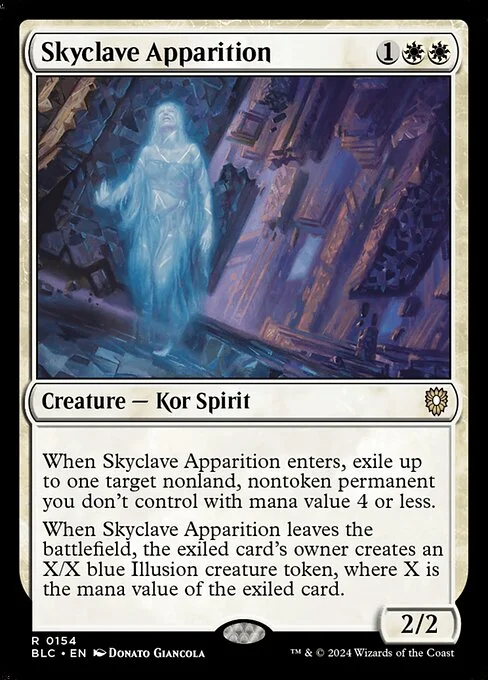 Skyclave Apparition, carta Magic di tipo Creature — Kor Spirit illustrata da Donato Giancola