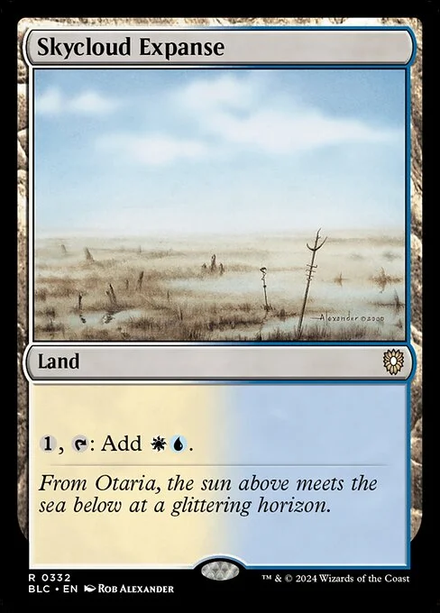 Skycloud Expanse, carta Magic di tipo Land illustrata da Rob Alexander
