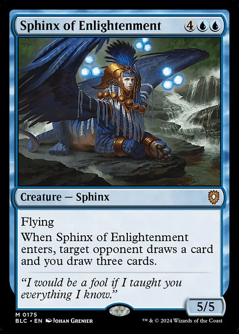Sphinx of Enlightenment, carta Magic di tipo Creature — Sphinx illustrata da Johan Grenier