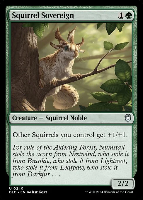 Squirrel Sovereign, carta Magic di tipo Creature — Squirrel Noble illustrata da Ilse Gort