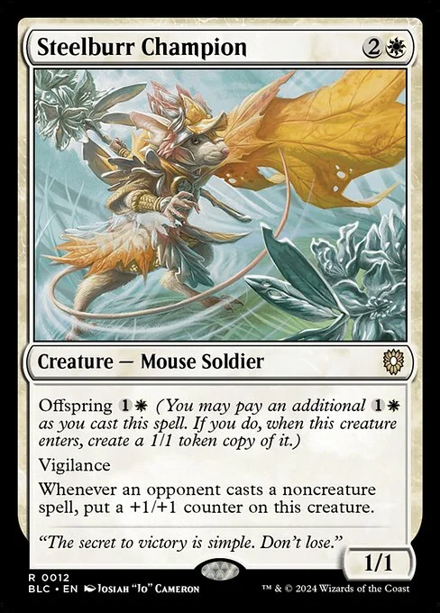 Steelburr Champion, carta Magic di tipo Creature — Mouse Soldier illustrata da Josiah "Jo" Cameron