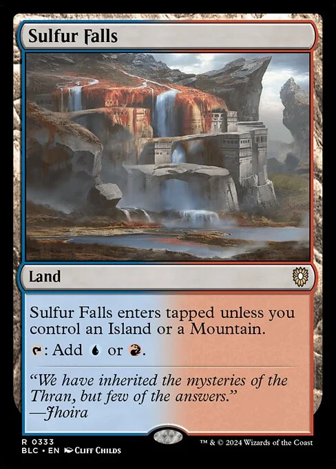 Sulfur Falls, carta Magic di tipo Land illustrata da Cliff Childs