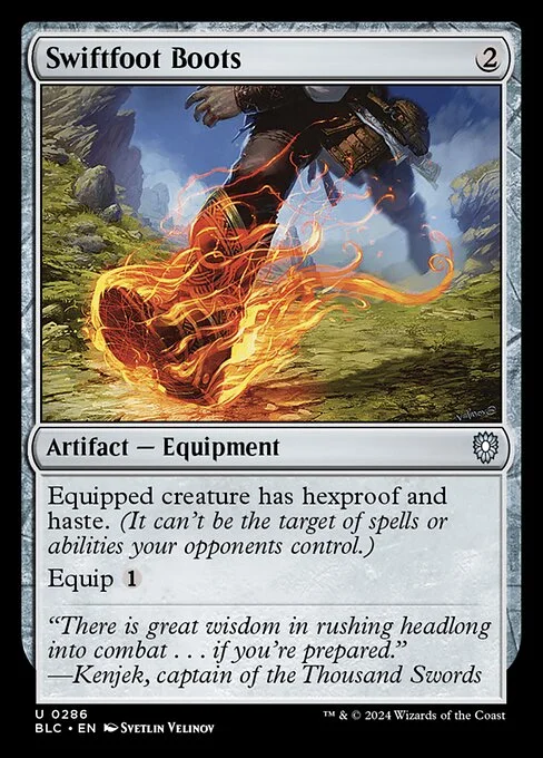Swiftfoot Boots, carta Magic di tipo Artifact — Equipment illustrata da Svetlin Velinov