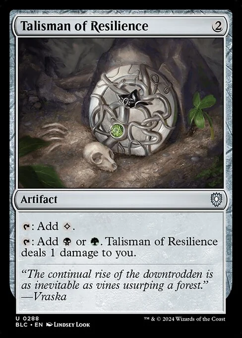 Talisman of Resilience, carta Magic di tipo Artifact illustrata da Lindsey Look