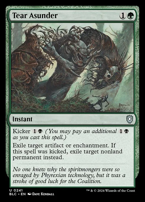Tear Asunder, carta Magic di tipo Instant illustrata da Dave Kendall