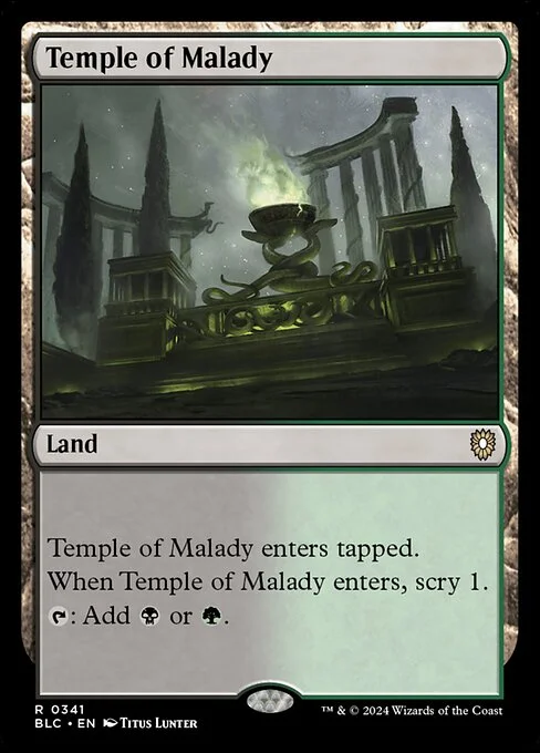 Temple of Malady, carta Magic di tipo Land illustrata da Titus Lunter