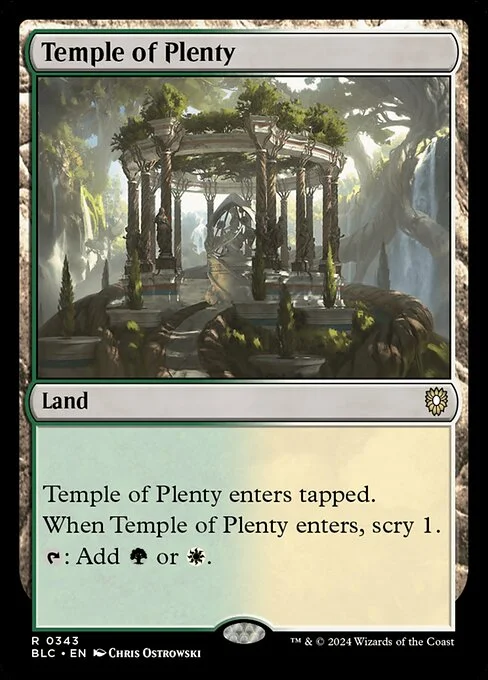 Temple of Plenty, carta Magic di tipo Land illustrata da Chris Ostrowski