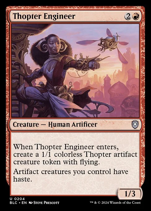 Thopter Engineer, carta Magic di tipo Creature — Human Artificer illustrata da Steve Prescott