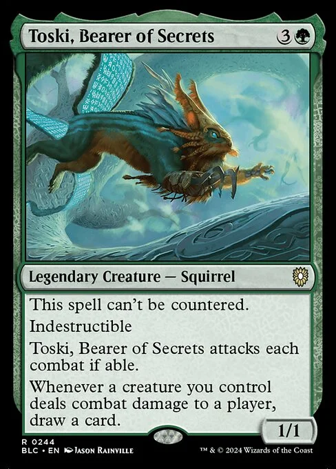 Toski, Bearer of Secrets, carta Magic di tipo Legendary Creature — Squirrel illustrata da Jason Rainville