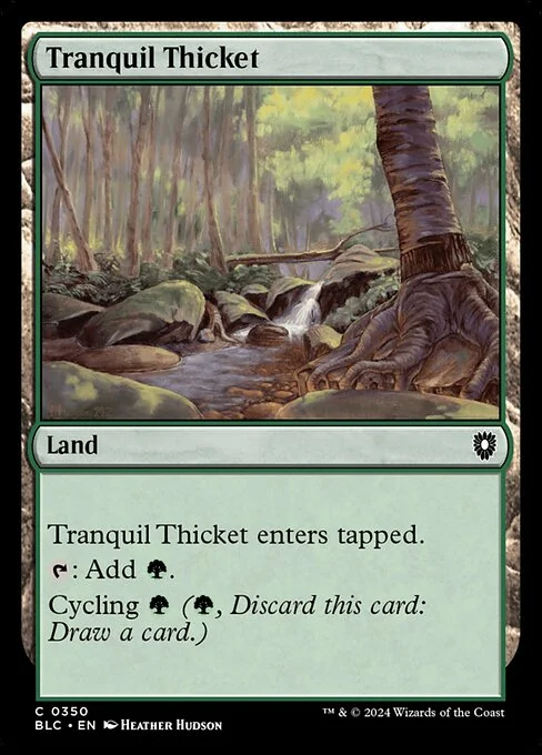 Tranquil Thicket, carta Magic di tipo Land illustrata da Heather Hudson