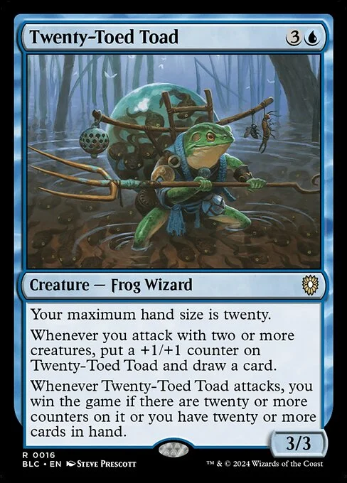 Twenty-Toed Toad, carta Magic di tipo Creature — Frog Wizard illustrata da Steve Prescott