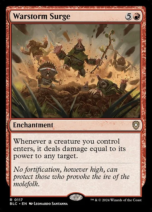 Warstorm Surge, carta Magic di tipo Enchantment illustrata da Leonardo Santanna
