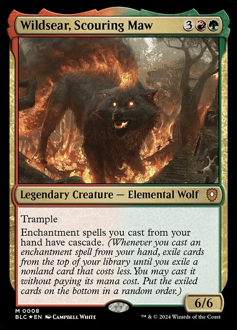 Wildsear, Scouring Maw, carta Magic di tipo Legendary Creature — Elemental Wolf illustrata da Campbell White