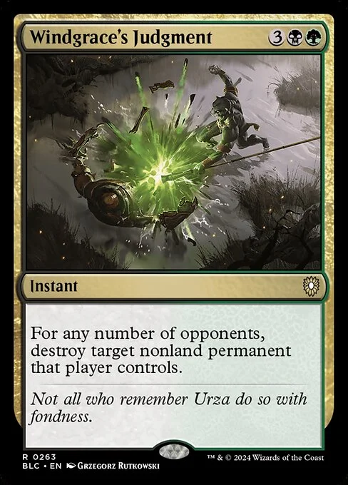 Windgrace's Judgment, carta Magic di tipo Instant illustrata da Grzegorz Rutkowski