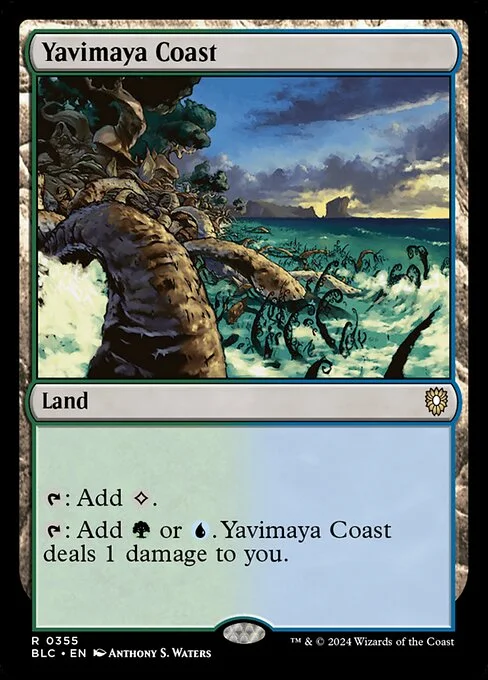 Yavimaya Coast, carta Magic di tipo Land illustrata da Anthony S. Waters