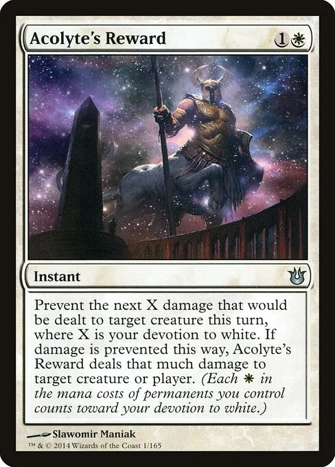 Acolyte's Reward, carta Magic di tipo Instant illustrata da Slawomir Maniak