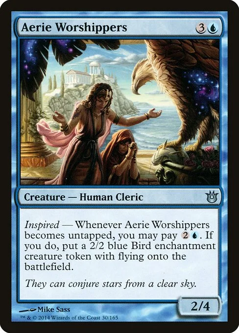 Aerie Worshippers, carta Magic di tipo Creature — Human Cleric illustrata da Mike Sass