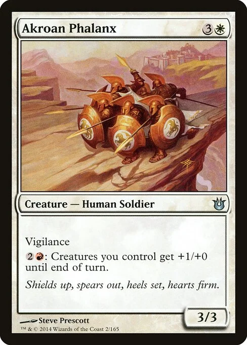 Akroan Phalanx, carta Magic di tipo Creature — Human Soldier illustrata da Steve Prescott