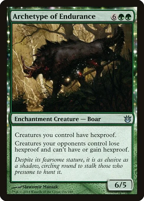 Archetype of Endurance, carta Magic di tipo Enchantment Creature — Boar illustrata da Slawomir Maniak
