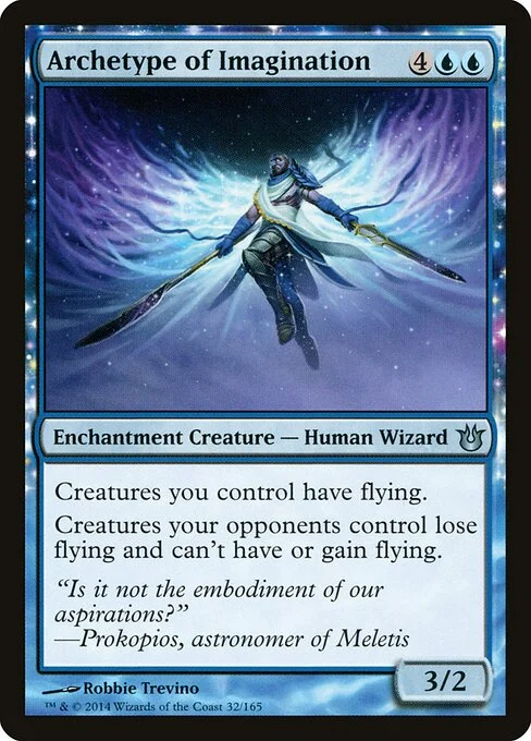 Archetype of Imagination, carta Magic di tipo Enchantment Creature — Human Wizard illustrata da Robbie Trevino