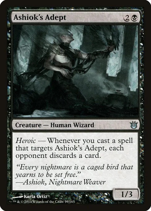 Ashiok's Adept, carta Magic di tipo Creature — Human Wizard illustrata da Karla Ortiz