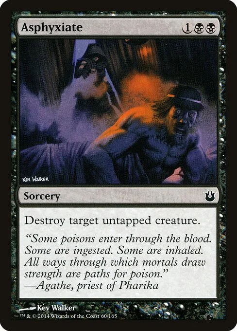 Asphyxiate, carta Magic di tipo Sorcery illustrata da Kev Walker