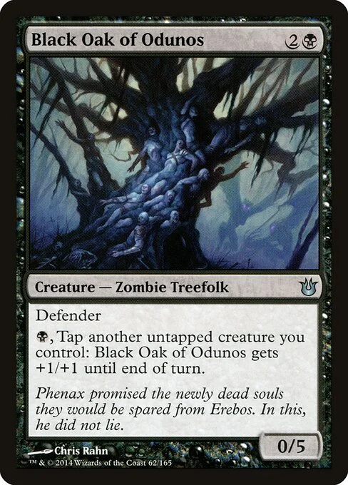 Black Oak of Odunos, carta Magic di tipo Creature — Zombie Treefolk illustrata da Chris Rahn