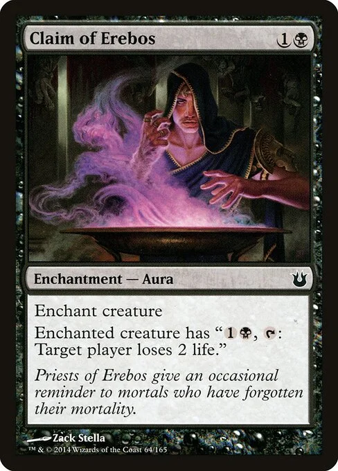 Claim of Erebos, carta Magic di tipo Enchantment — Aura illustrata da Zack Stella